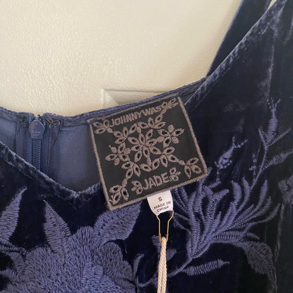 Johnny Was Gaze Slip Dress Sapphire Velvet - Picture 8 of 10